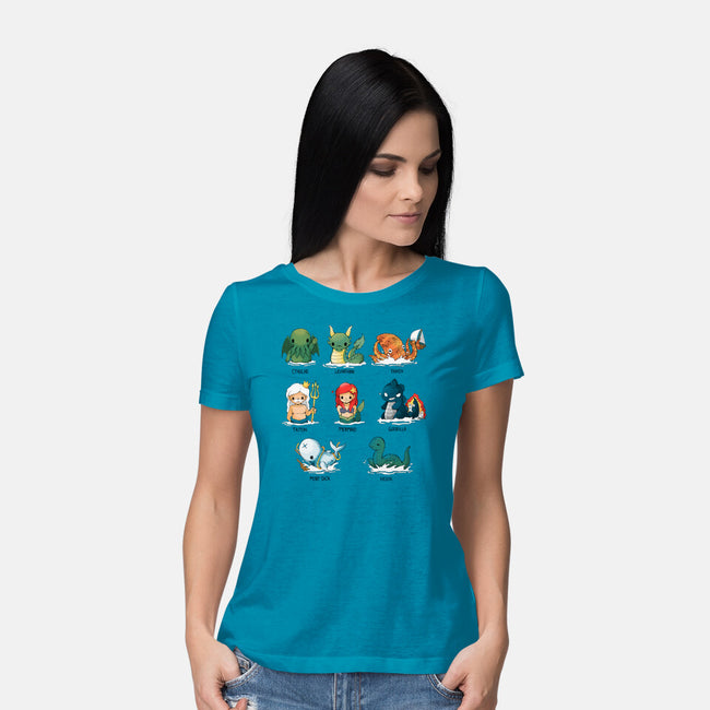 Sea Monsters-Womens-Basic-Tee-Vallina84