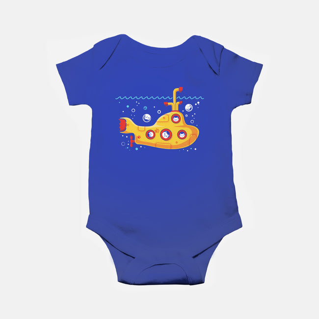 Yellow Cat-Marine-Baby-Basic-Onesie-erion_designs