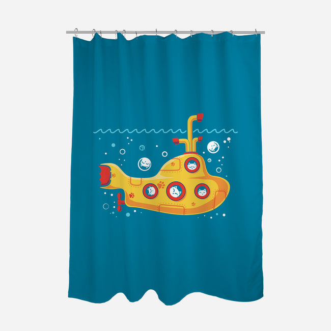 Yellow Cat-Marine-None-Polyester-Shower Curtain-erion_designs