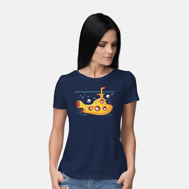 Yellow Cat-Marine-Womens-Basic-Tee-erion_designs