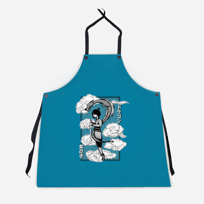 Girl And Dragon-Unisex-Kitchen-Apron-Ca Mask