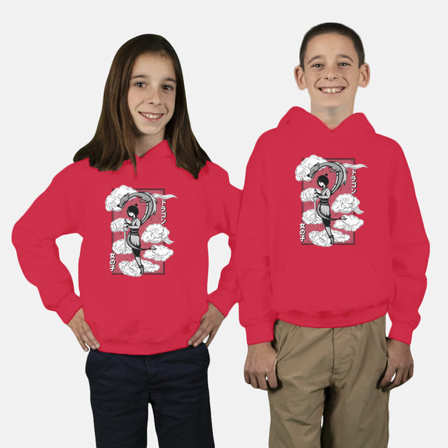 Girl And Dragon-Youth-Pullover-Sweatshirt-Ca Mask