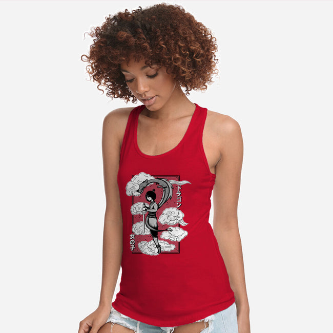 Girl And Dragon-Womens-Racerback-Tank-Ca Mask