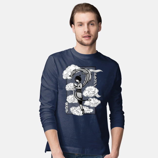 Girl And Dragon-Mens-Long Sleeved-Tee-Ca Mask