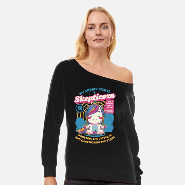 Unicorn Zodiac Sign-Womens-Off Shoulder-Sweatshirt-Studio Mootant