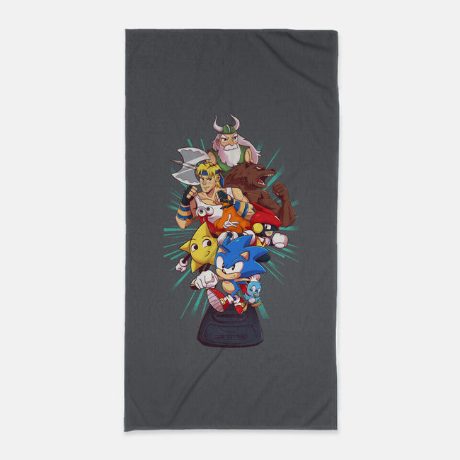 Megadrive-None-Beach-Towel-jacnicolauart