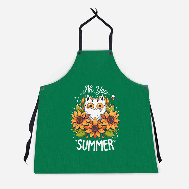 Summer Kitten Sniffles-Unisex-Kitchen-Apron-Snouleaf