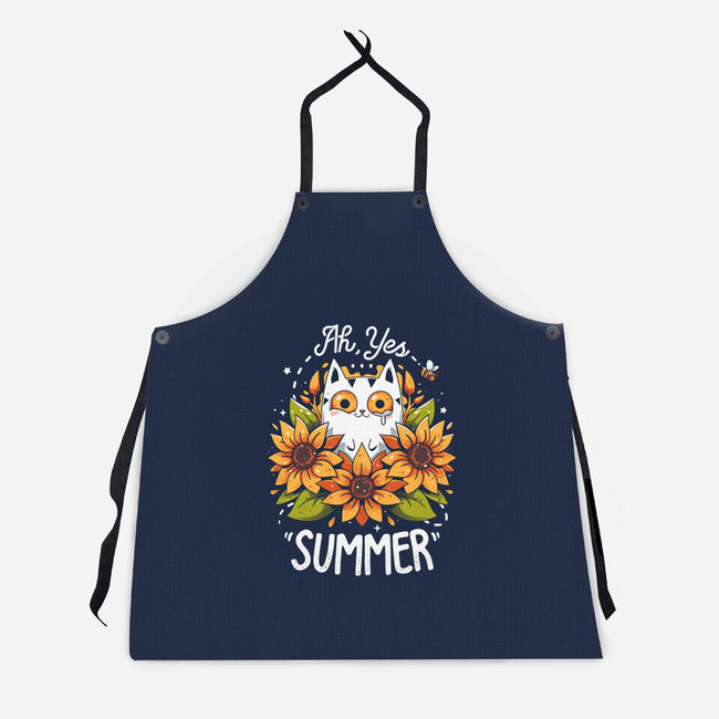 Summer Kitten Sniffles-Unisex-Kitchen-Apron-Snouleaf