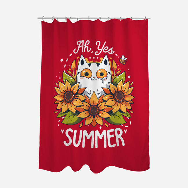 Summer Kitten Sniffles-None-Polyester-Shower Curtain-Snouleaf