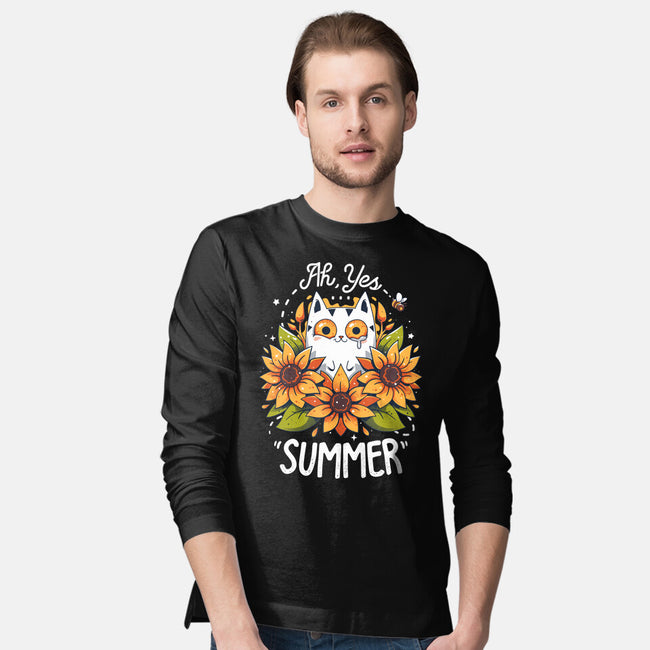 Summer Kitten Sniffles-Mens-Long Sleeved-Tee-Snouleaf