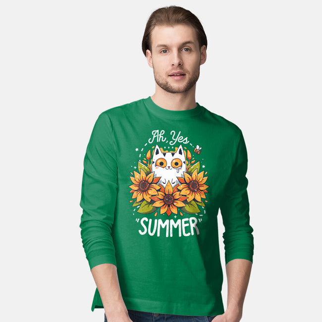 Summer Kitten Sniffles-Mens-Long Sleeved-Tee-Snouleaf