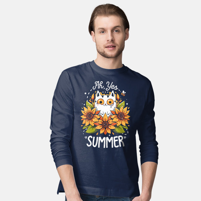 Summer Kitten Sniffles-Mens-Long Sleeved-Tee-Snouleaf