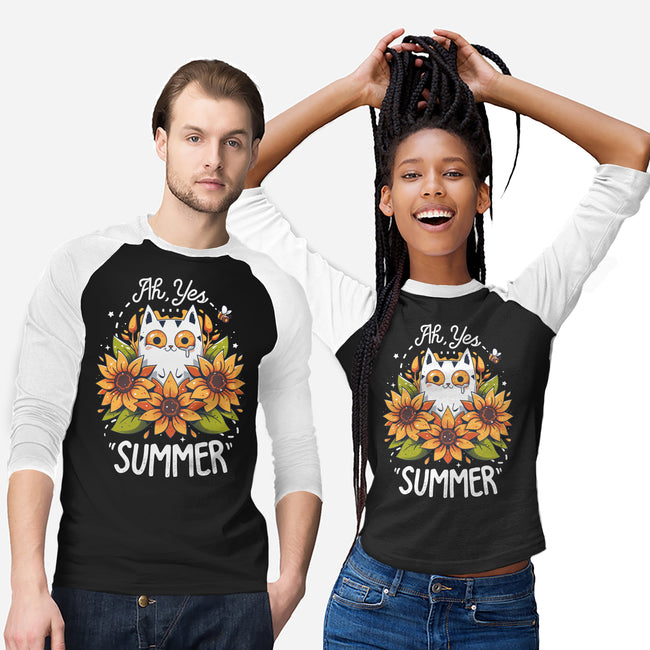 Summer Kitten Sniffles-Unisex-Baseball-Tee-Snouleaf