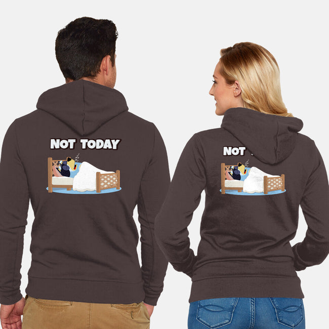 Not Today Bluey-Unisex-Zip-Up-Sweatshirt-MaxoArt