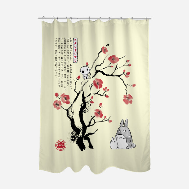 Spirits Sumi-e-None-Polyester-Shower Curtain-DrMonekers