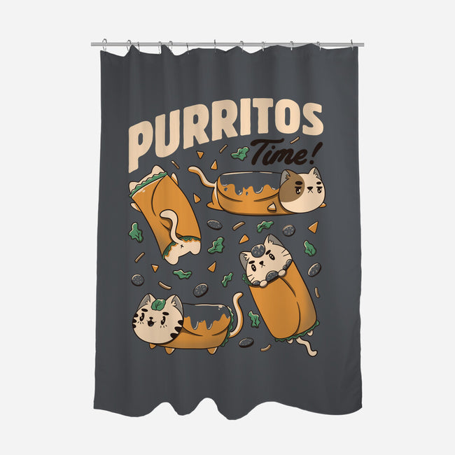 Purritos Time-None-Polyester-Shower Curtain-tobefonseca