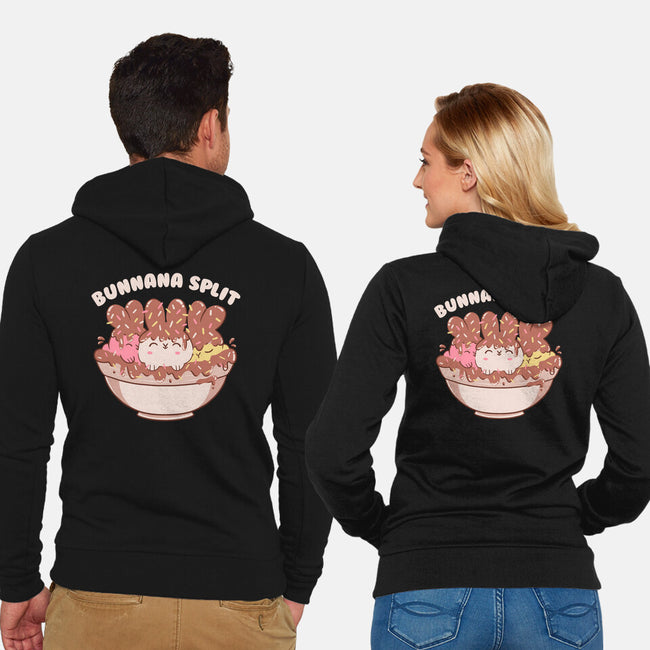 Bunny Banana Split-Unisex-Zip-Up-Sweatshirt-tobefonseca