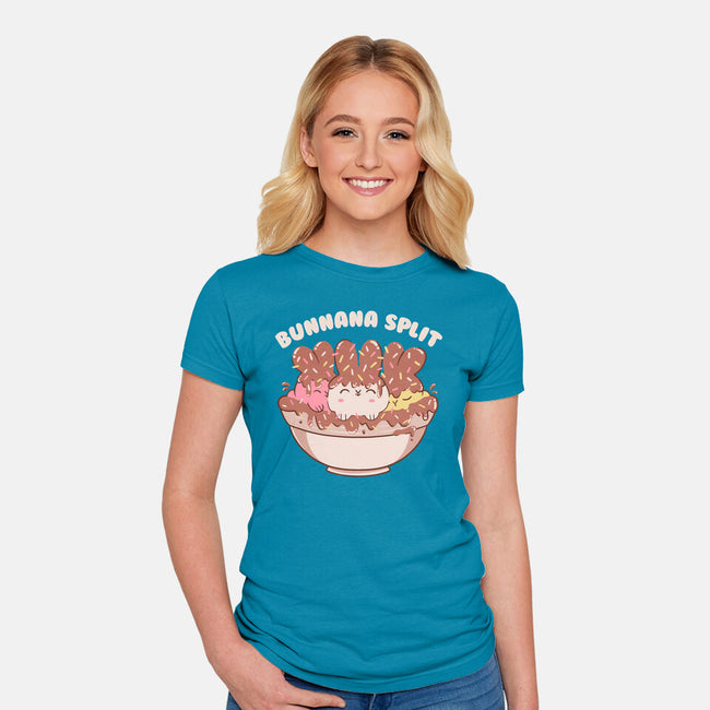 Bunny Banana Split-Womens-Fitted-Tee-tobefonseca