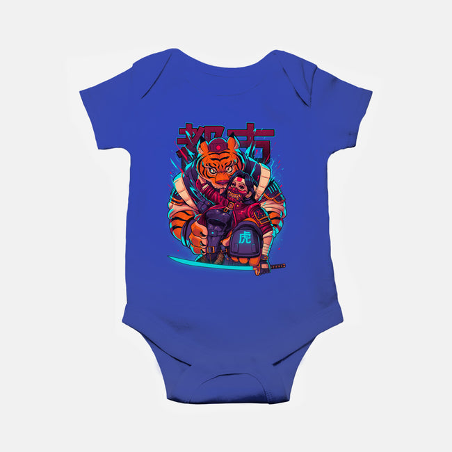 Cyber Samurai Tiger-Baby-Basic-Onesie-Bruno Mota