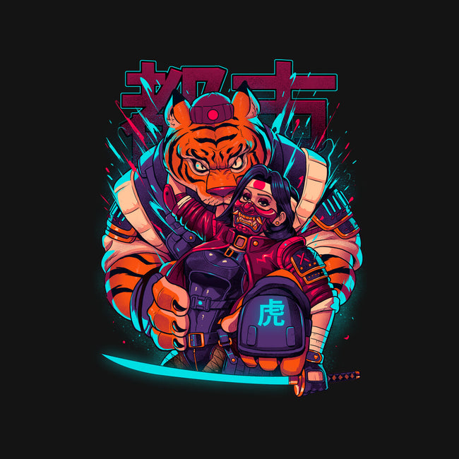 Cyber Samurai Tiger-None-Beach-Towel-Bruno Mota