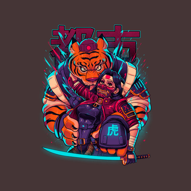 Cyber Samurai Tiger-None-Indoor-Rug-Bruno Mota