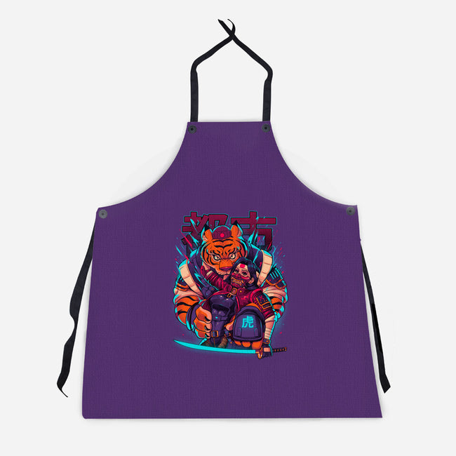 Cyber Samurai Tiger-Unisex-Kitchen-Apron-Bruno Mota