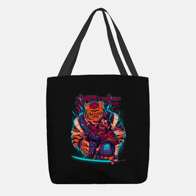 Cyber Samurai Tiger-None-Basic Tote-Bag-Bruno Mota