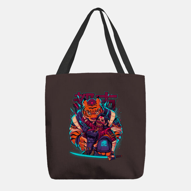 Cyber Samurai Tiger-None-Basic Tote-Bag-Bruno Mota