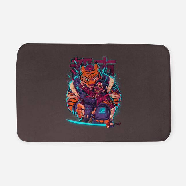 Cyber Samurai Tiger-None-Memory Foam-Bath Mat-Bruno Mota