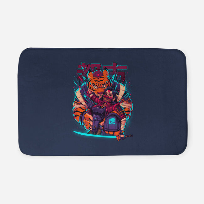 Cyber Samurai Tiger-None-Memory Foam-Bath Mat-Bruno Mota