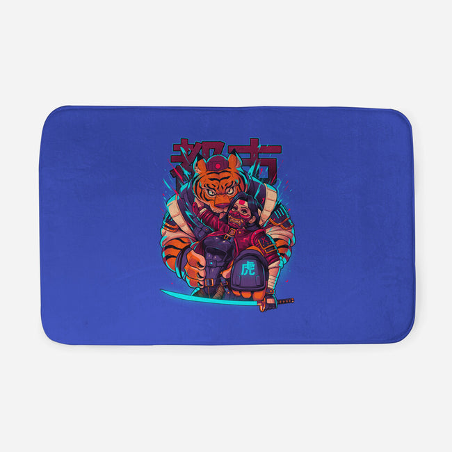 Cyber Samurai Tiger-None-Memory Foam-Bath Mat-Bruno Mota