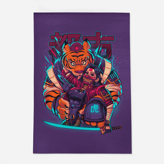 Cyber Samurai Tiger-None-Indoor-Rug-Bruno Mota