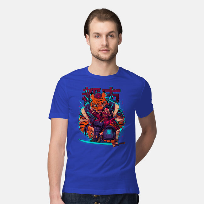 Cyber Samurai Tiger-Mens-Premium-Tee-Bruno Mota