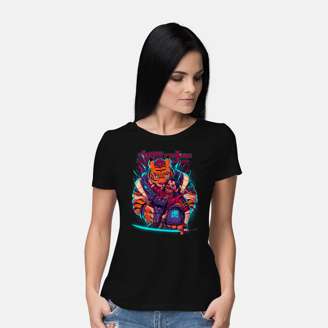 Cyber Samurai Tiger-Womens-Basic-Tee-Bruno Mota