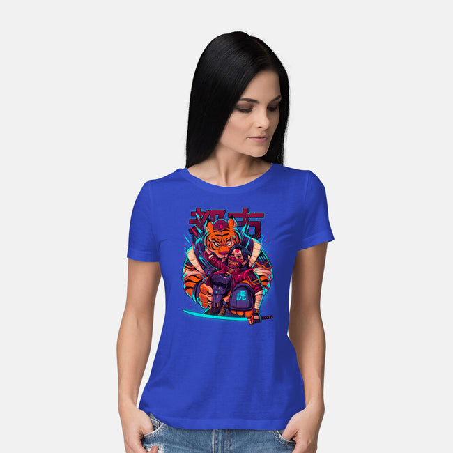 Cyber Samurai Tiger-Womens-Basic-Tee-Bruno Mota