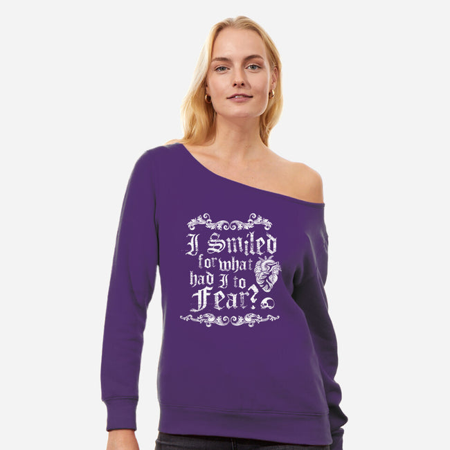 What Had I To Fear?-Womens-Off Shoulder-Sweatshirt-Nemons