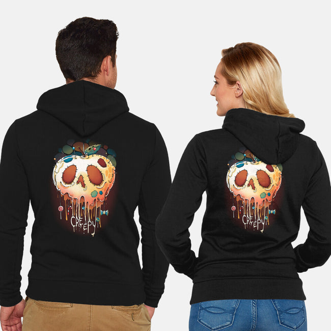 Creepy Apple-Unisex-Zip-Up-Sweatshirt-Vallina84