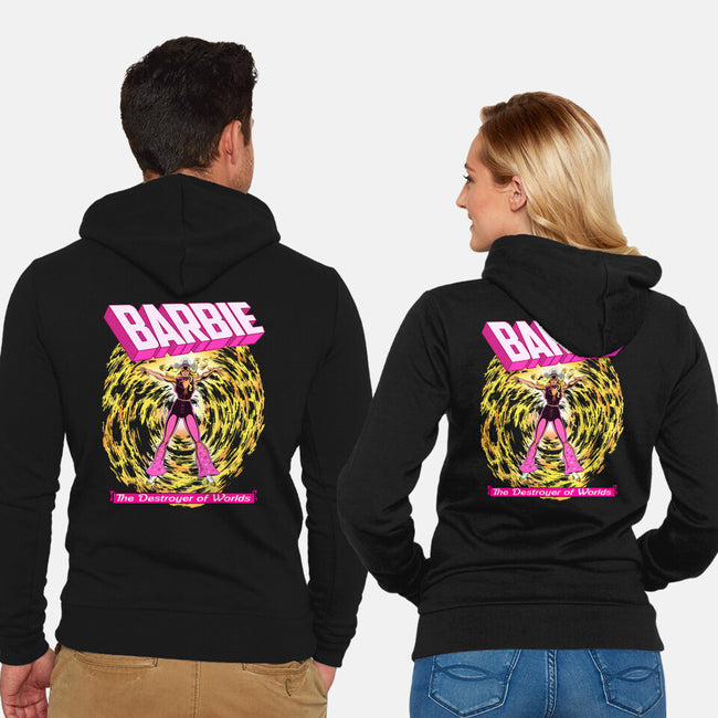 Dark Barbie-Unisex-Zip-Up-Sweatshirt-MarianoSan