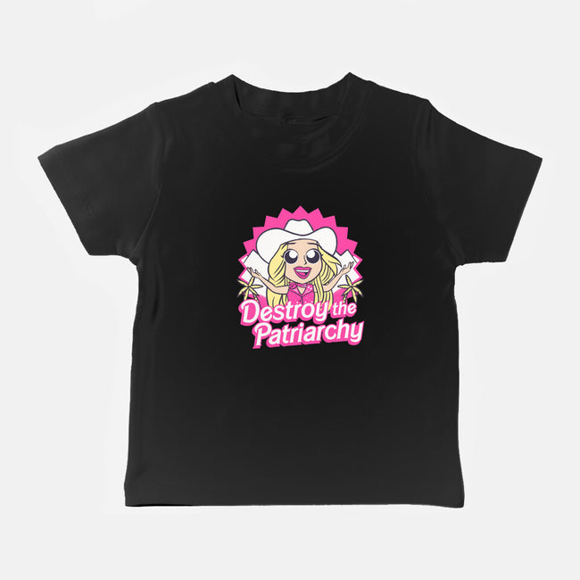 Destroy The Patriarchy-Baby-Basic-Tee-Aarons Art Room