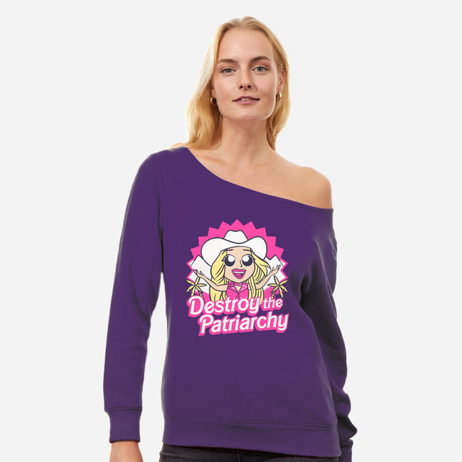 Destroy The Patriarchy-Womens-Off Shoulder-Sweatshirt-Aarons Art Room