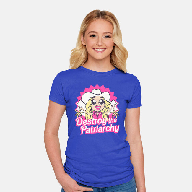 Destroy The Patriarchy-Womens-Fitted-Tee-Aarons Art Room