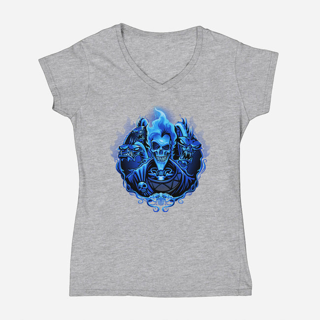 God Of Underworld-Womens-V-Neck-Tee-daobiwan