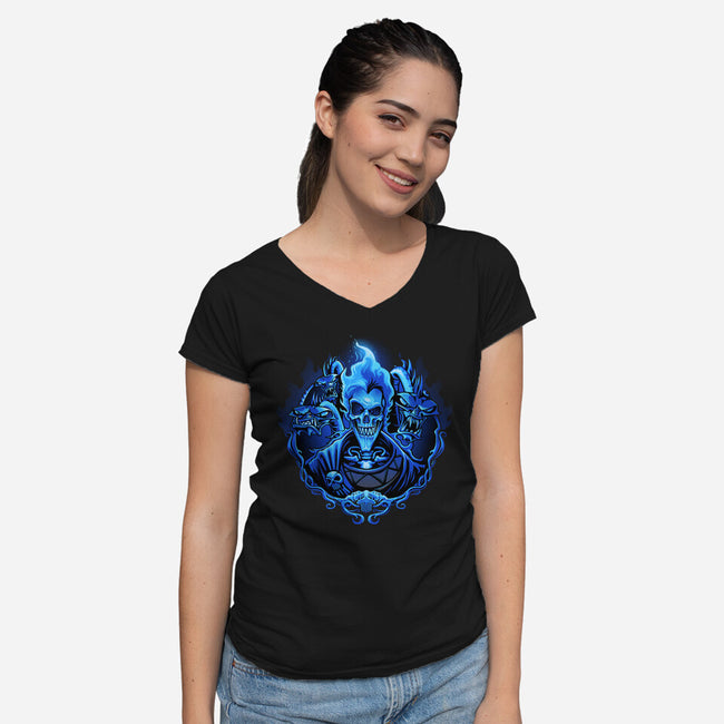 God Of Underworld-Womens-V-Neck-Tee-daobiwan