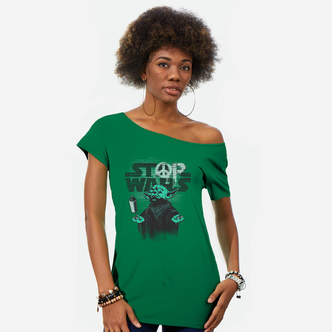 Peace Not War-Womens-Off Shoulder-Tee-CappO