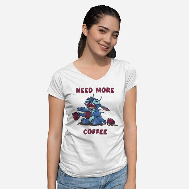 Need More Coffee-Womens-V-Neck-Tee-Claudia