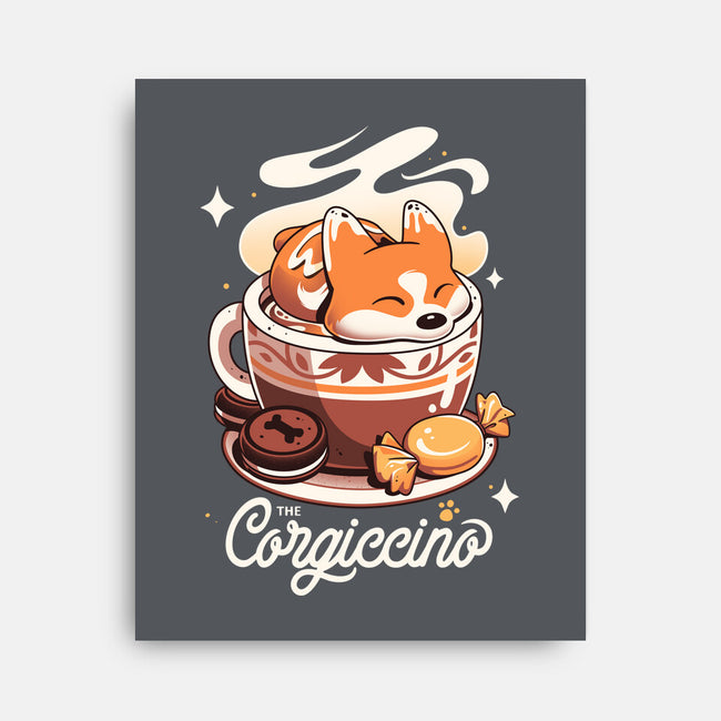 Corgi Coffee Break-None-Stretched-Canvas-Snouleaf