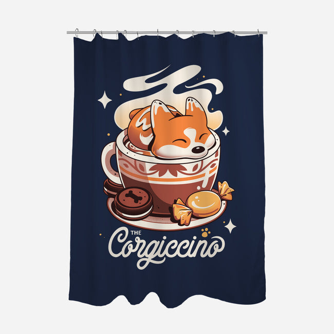 Corgi Coffee Break-None-Polyester-Shower Curtain-Snouleaf