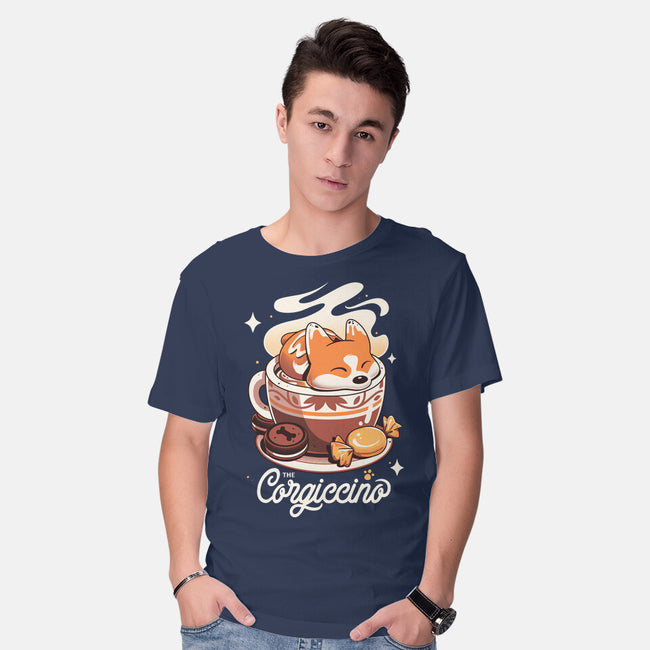 Corgi Coffee Break-Mens-Basic-Tee-Snouleaf