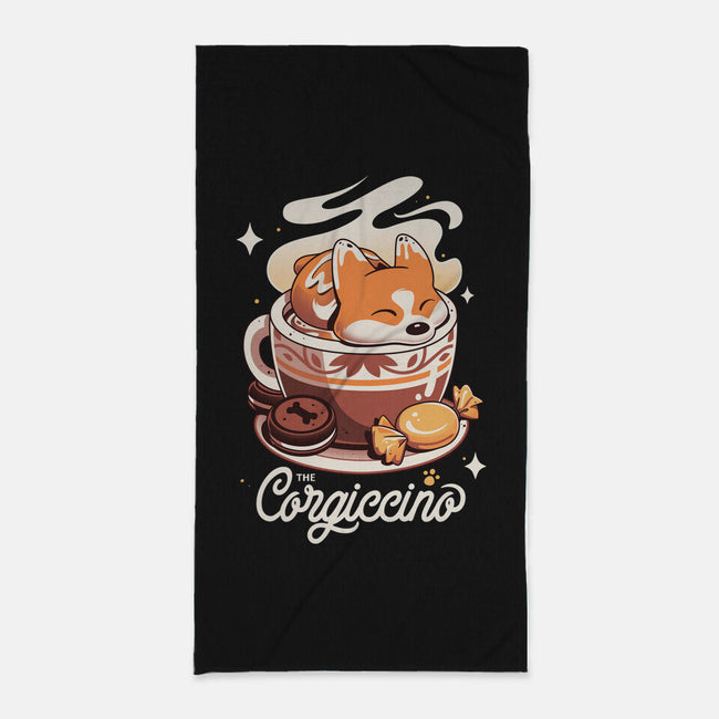 Corgi Coffee Break-None-Beach-Towel-Snouleaf