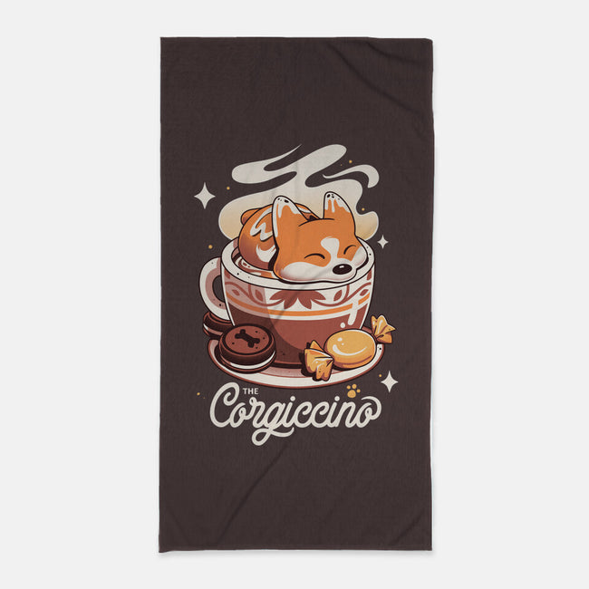 Corgi Coffee Break-None-Beach-Towel-Snouleaf